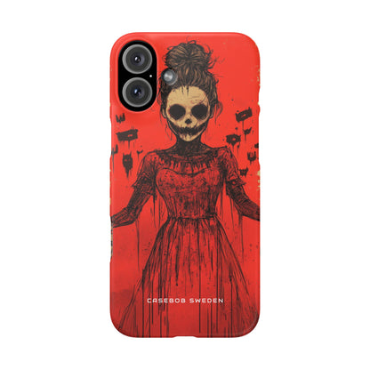 Haunting Scarlet Descent iPhone 16 - Slim Phone Case