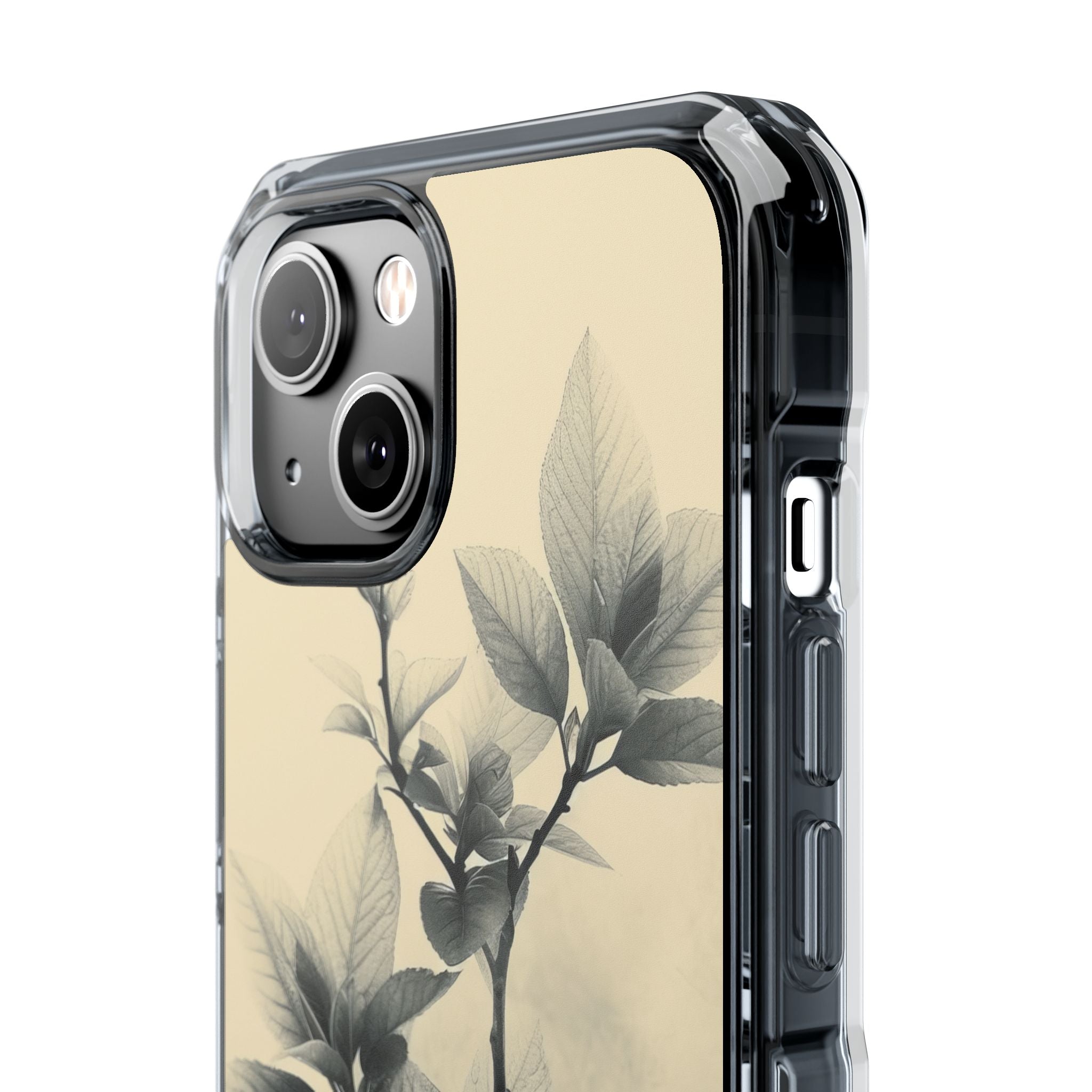 Beige Branch Art - Clear Impact iPhone 14 Phone Case