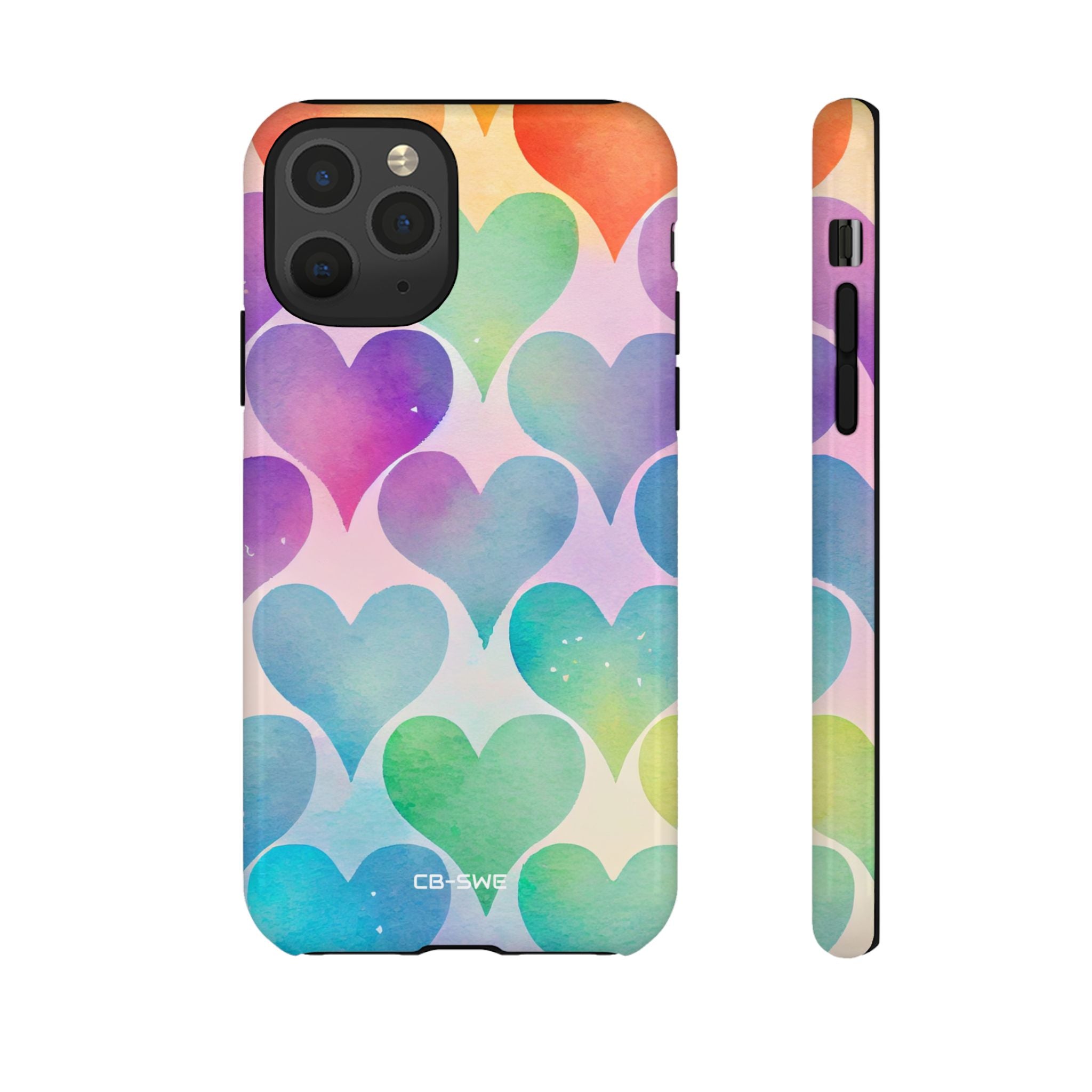 Watercolor Heart Symphony - iPhone Case