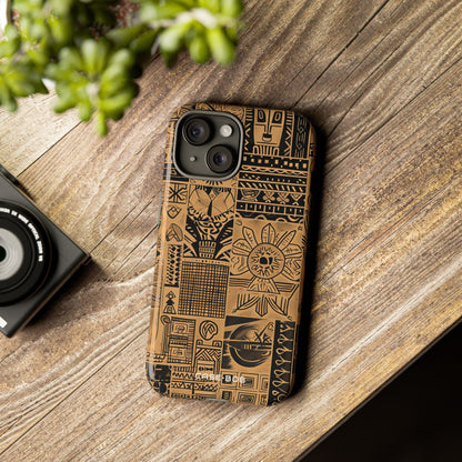 Tribal Faces iPhone 15 Case - Tough
