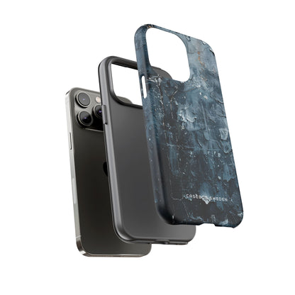 Weathered Blue Tapestry with Cracked Layers iPhone 14 - Tough Phone Case