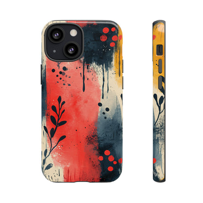 Scandinavian Leafy Brushstrokes - Protective Phone Case