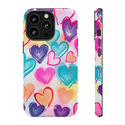 Hearts Dance Playfully - iPhone Case