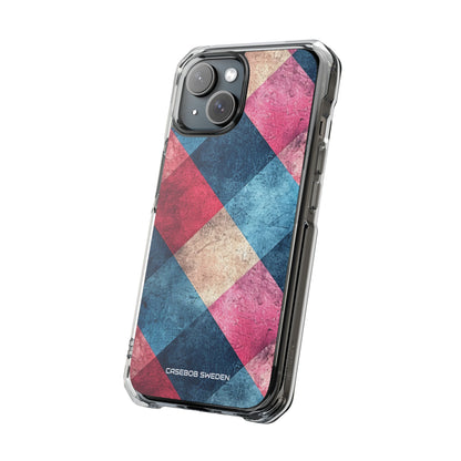 Bold Geometric Squares - Clear Impact iPhone 15 Phone Case