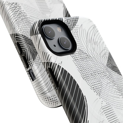 Geometric Monochrome Flow iPhone 14 | Tough+ Phone Case