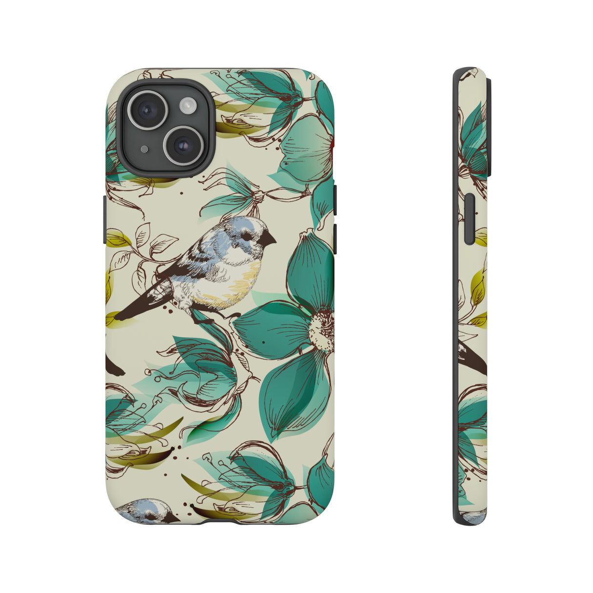 Cute Flowers and Birds iPhone case - Protective Phone Case