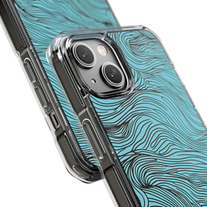 Wavy Serenity - Phone Case for iPhone (Clear Impact - Magnetic)