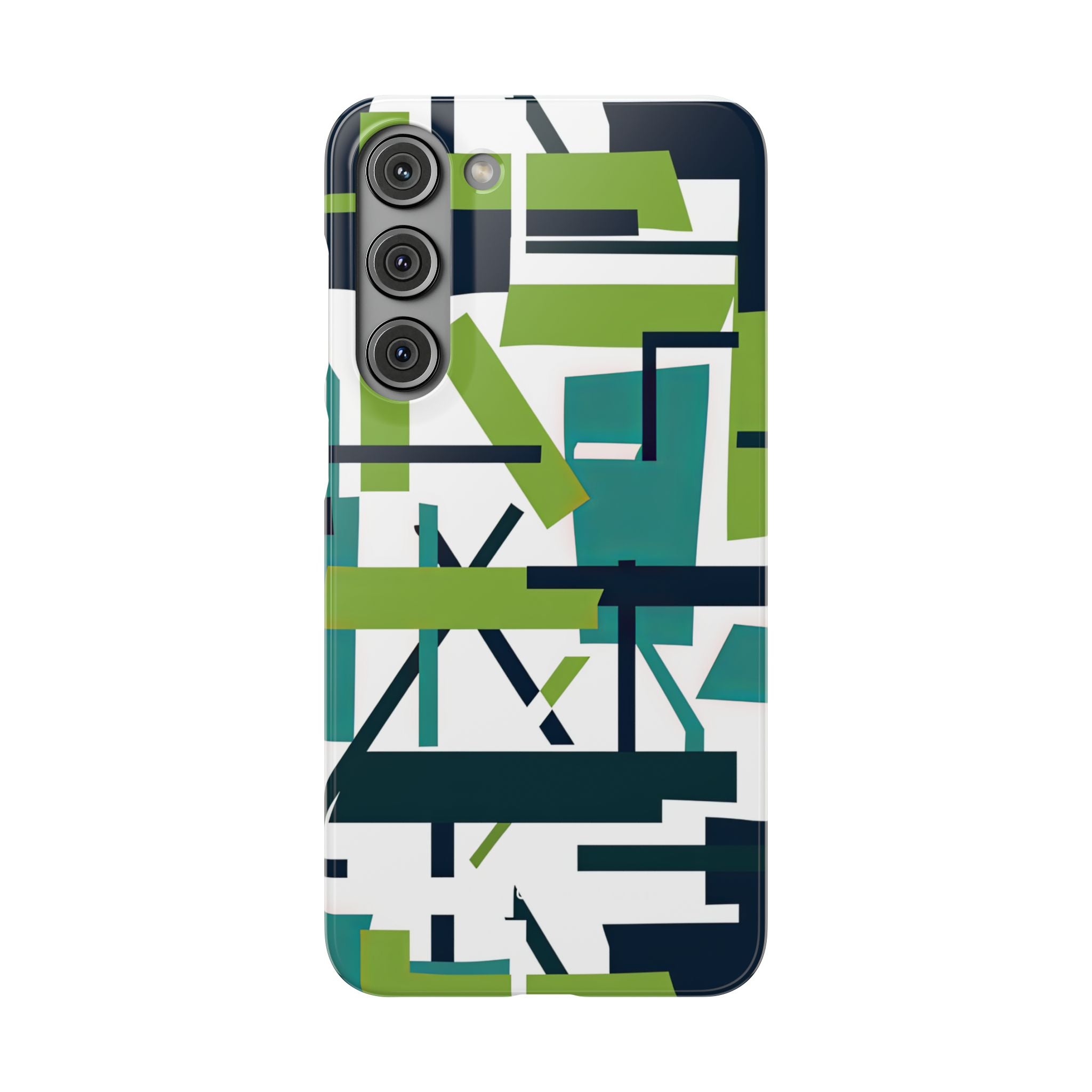 Green Geometry Glide Samsung S23 - Slim Phone Case