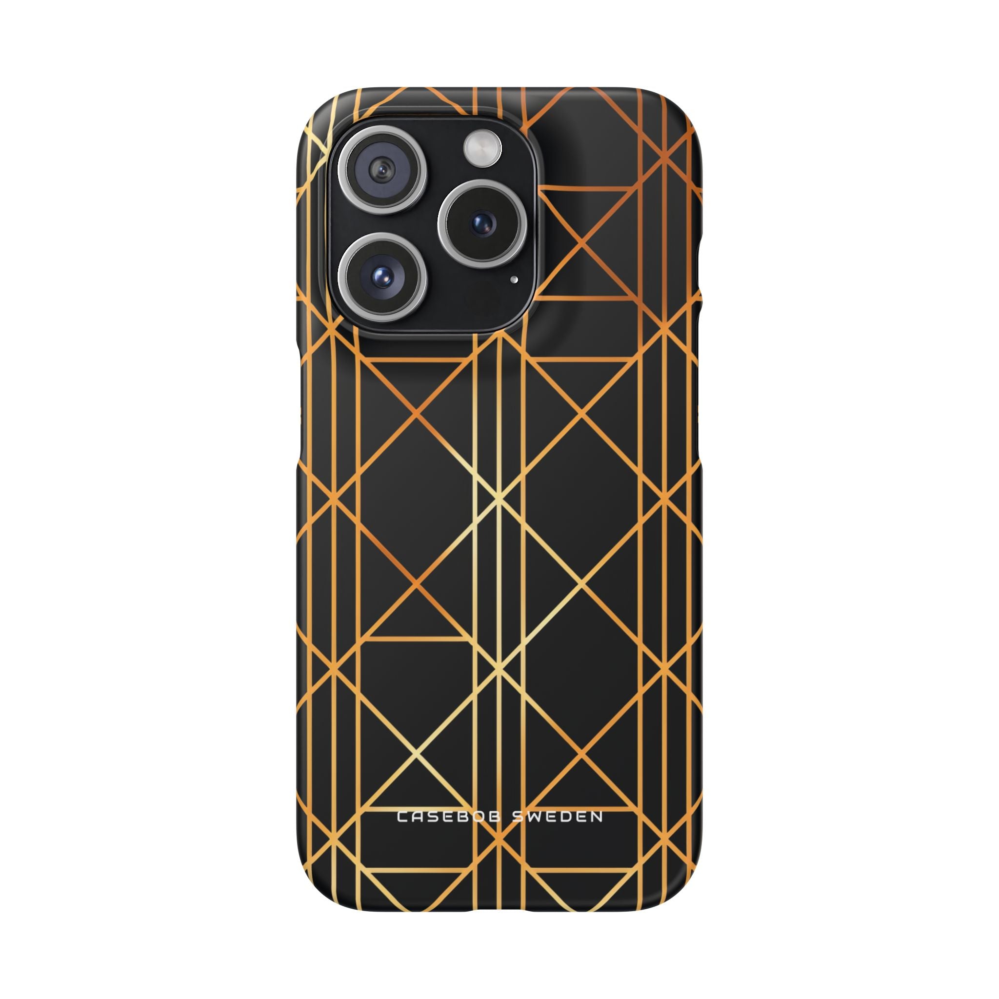 Golden Geometric Elegance iPhone 15 - Slim Phone Case