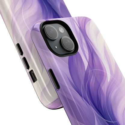 Purple Ribbon Waves iPhone 15 Plus Case - Tough+