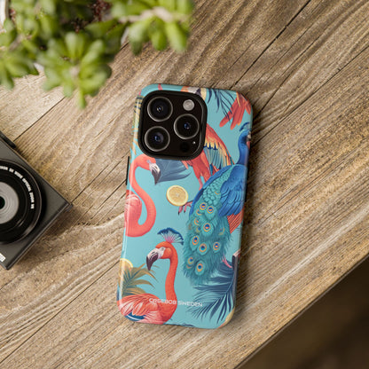 Tropical Flamingo Bliss - Tough iPhone 16 Phone Case