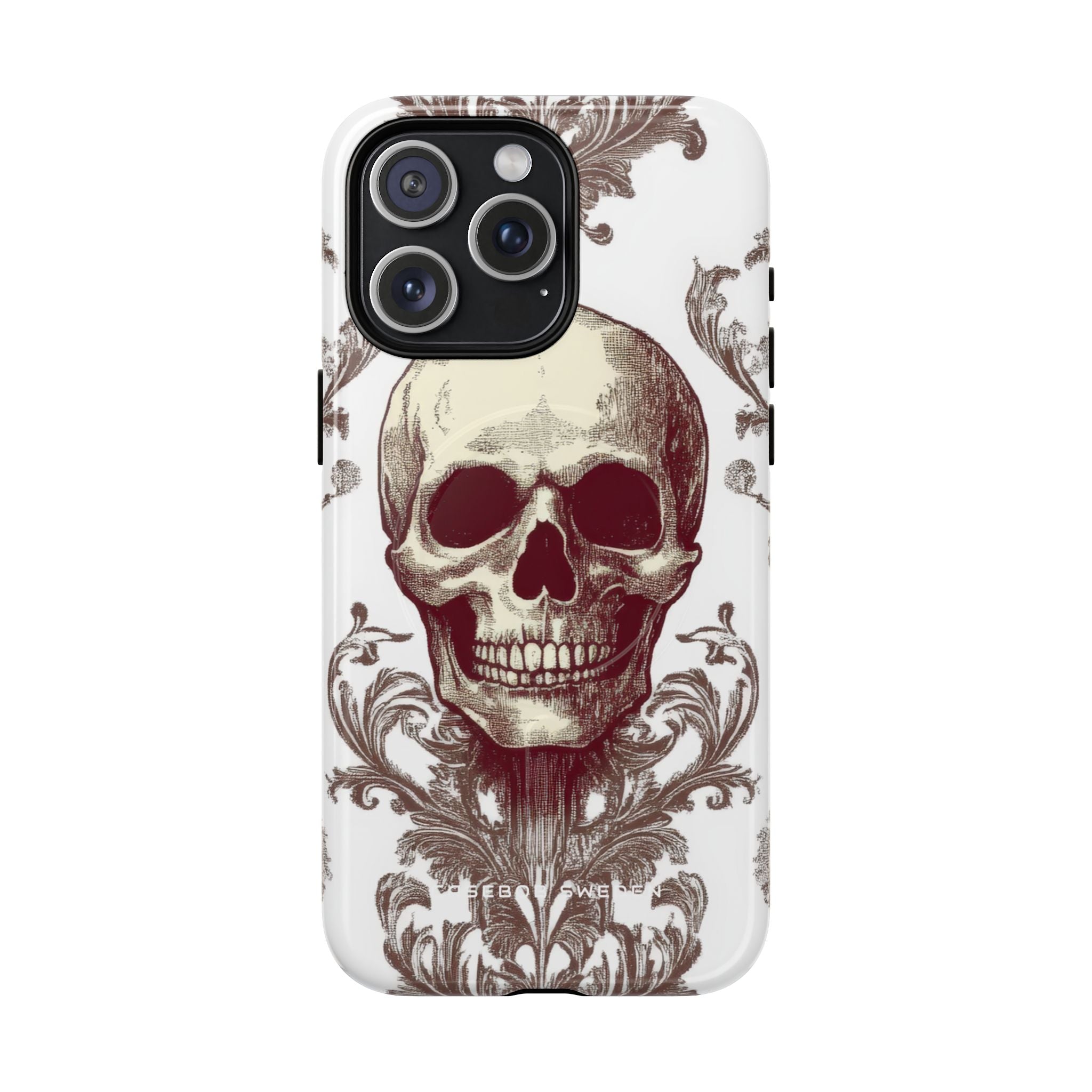 Gothic Skulls and Ornate Foliage iPhone 15 | Tough+ Phone Case