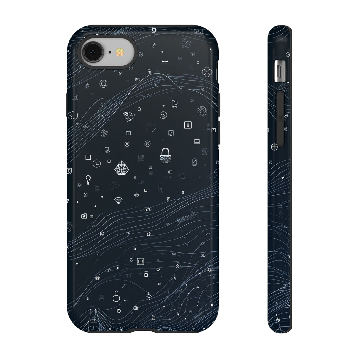 Cerulean Lines: Blue Gradient - Protective Phone Case