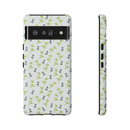 White Flower Pattern - Protective Phone Case