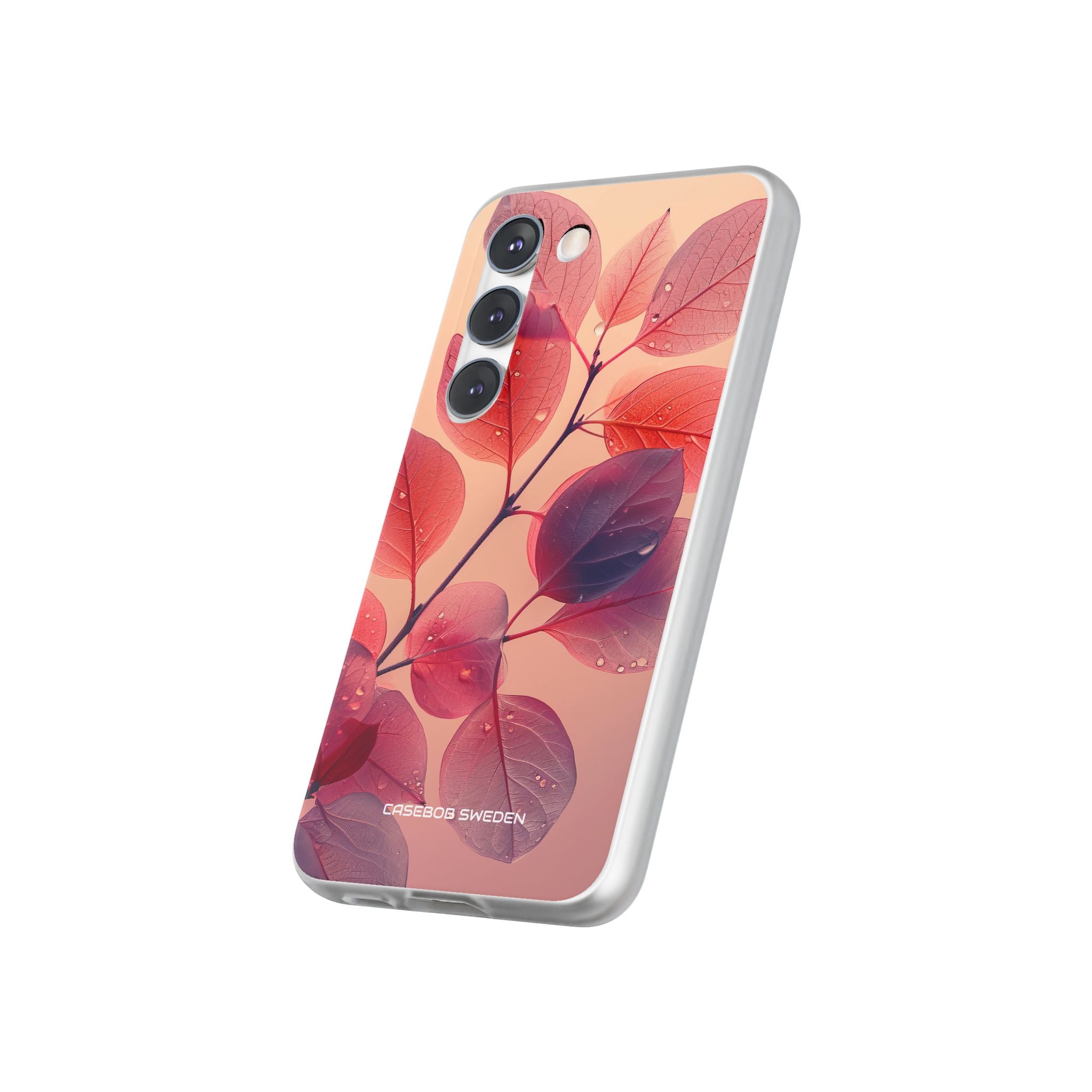 Pink Serenity Leaf Design - Flexi Samsung S23 Phone Case