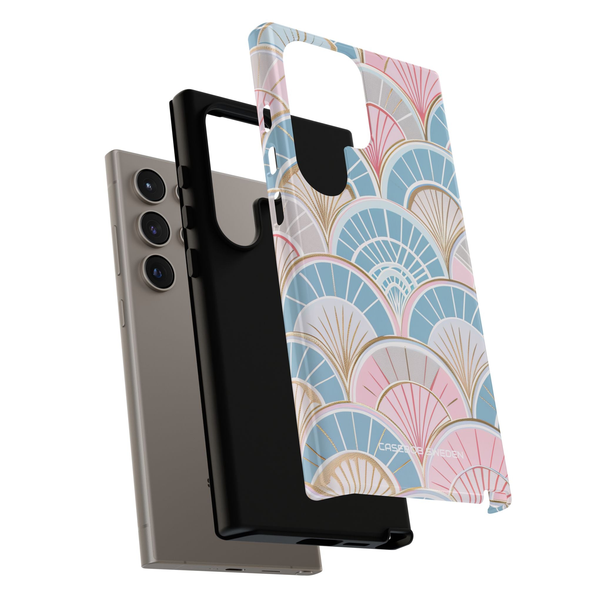 Art Deco Pastel Fan Pattern - Tough Samsung S24 Phone Case