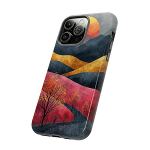 Nature's Geometry: Bright Sunset Mountain - Protective Phone Case