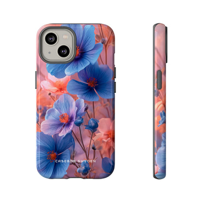 Harmonious Blooming Blues and Pinks iPhone 14 - Tough Phone Case