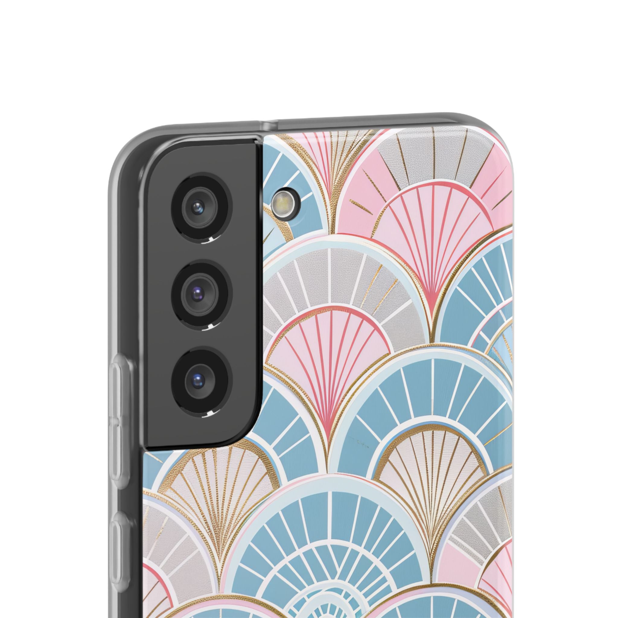 Art Deco Pastel Fan Pattern - Flexi Samsung S22 Phone Case