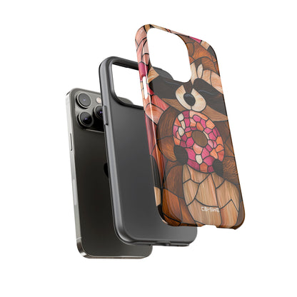 Raccoon Holds Donut - iPhone Case