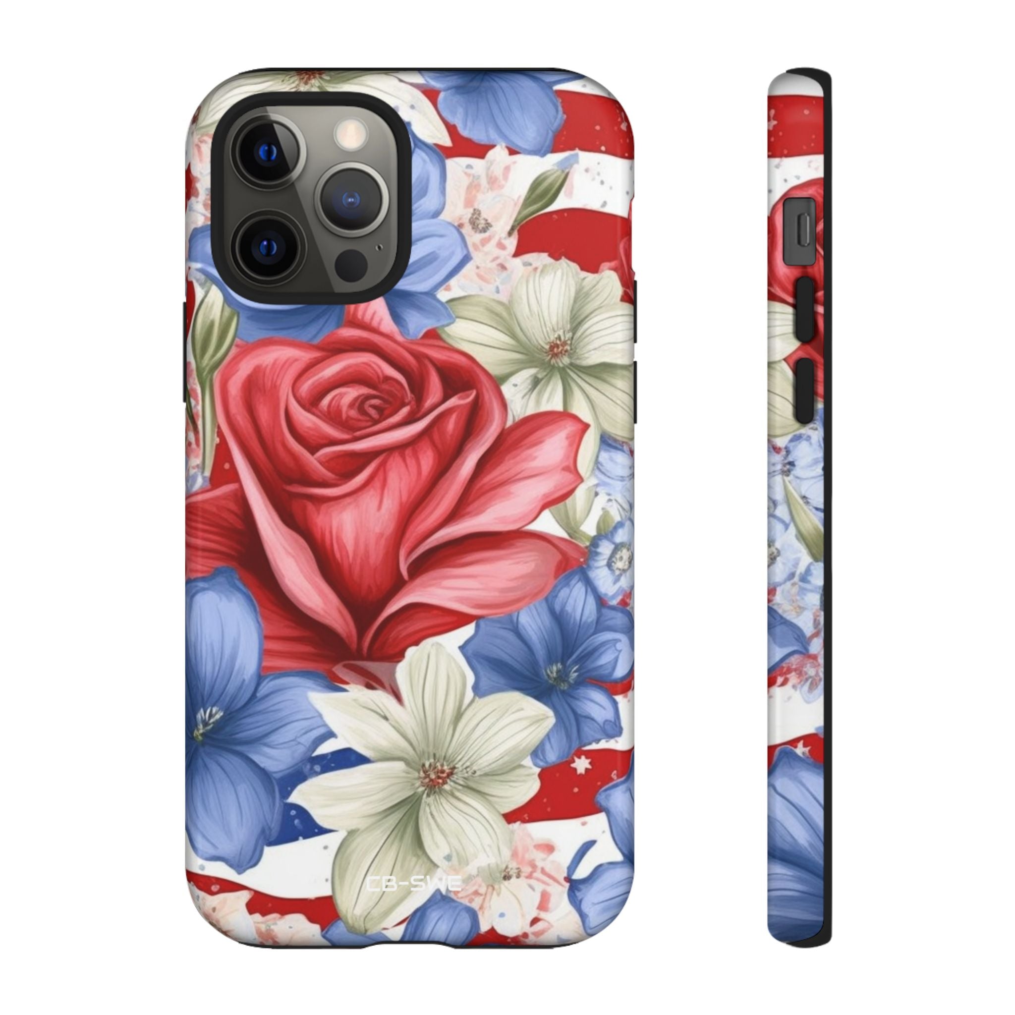 Roses Embrace Stripes - iPhone Case