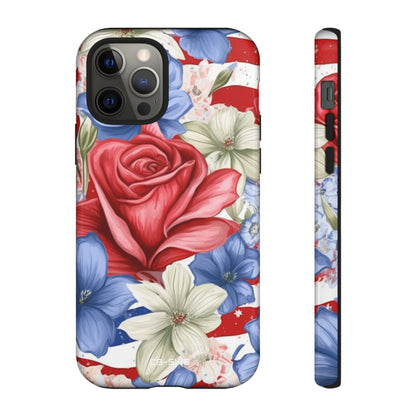Roses Embrace Stripes - iPhone Case