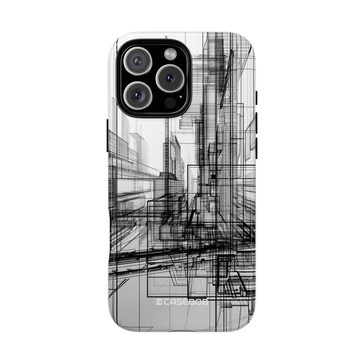 Urban Complexity: Black Lines Design - for iPhone 16