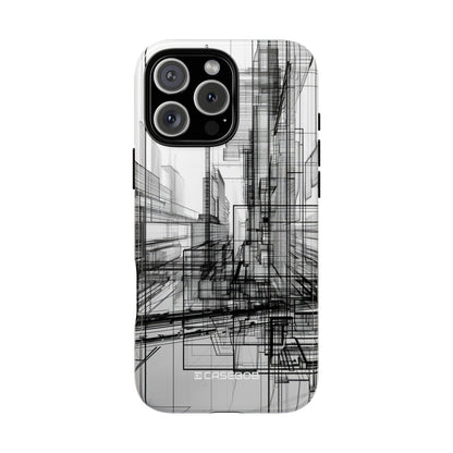 Urban Complexity: Black Lines Design - for iPhone 16