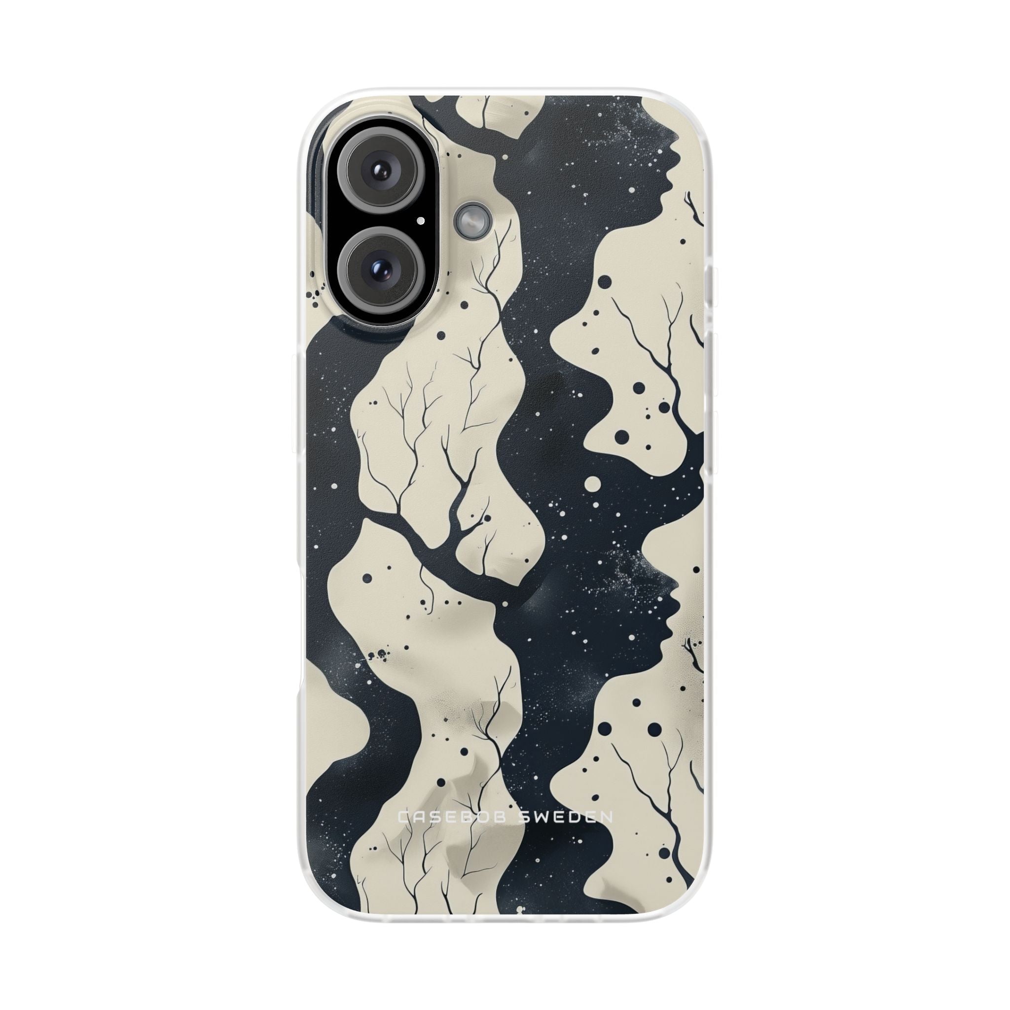 Organic Fluid Silhouettes with Cosmic Depth iPhone 16 - Flexi Phone Case