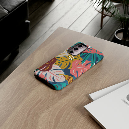 Tropical Leaf Mono - Protective Phone Case