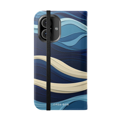 Blue Wave Flow - iPhone 16  Case - Wallet