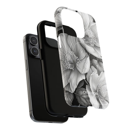 Monochrome Petal Dance iPhone 15 – Robust+