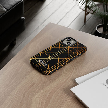 Golden Geometric Elegance iPhone 14 - Tough