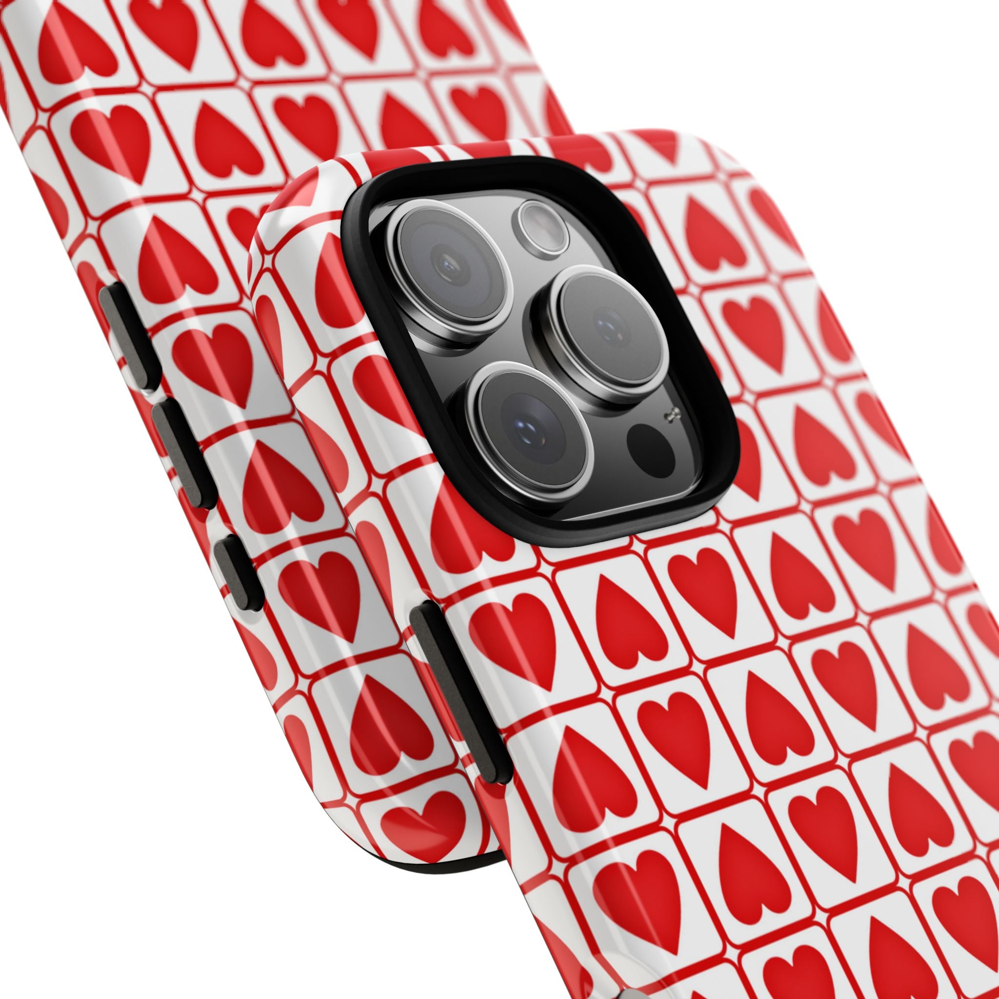 Hearts In Squares - iPhone Case