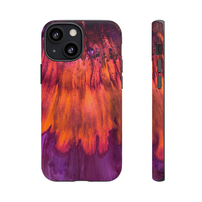 Orange Flow Ink Art iPhone Case (Protective) iPhone 13 Mini Matte Phone Case