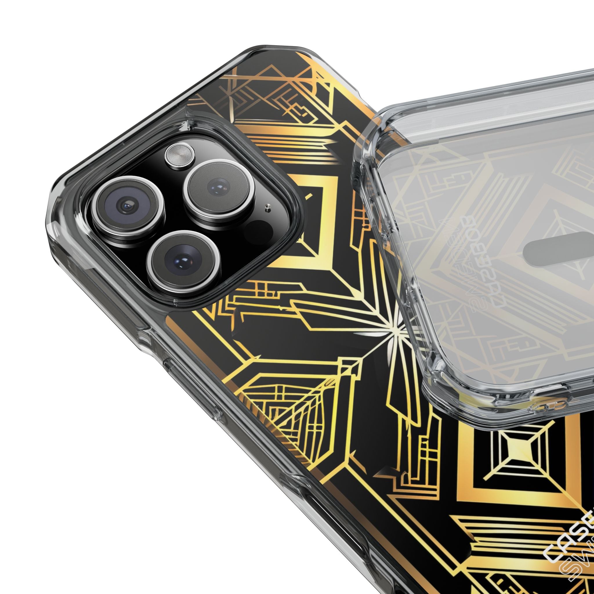 Golden Geometric Symphony iPhone 16 - Impact Clear+
