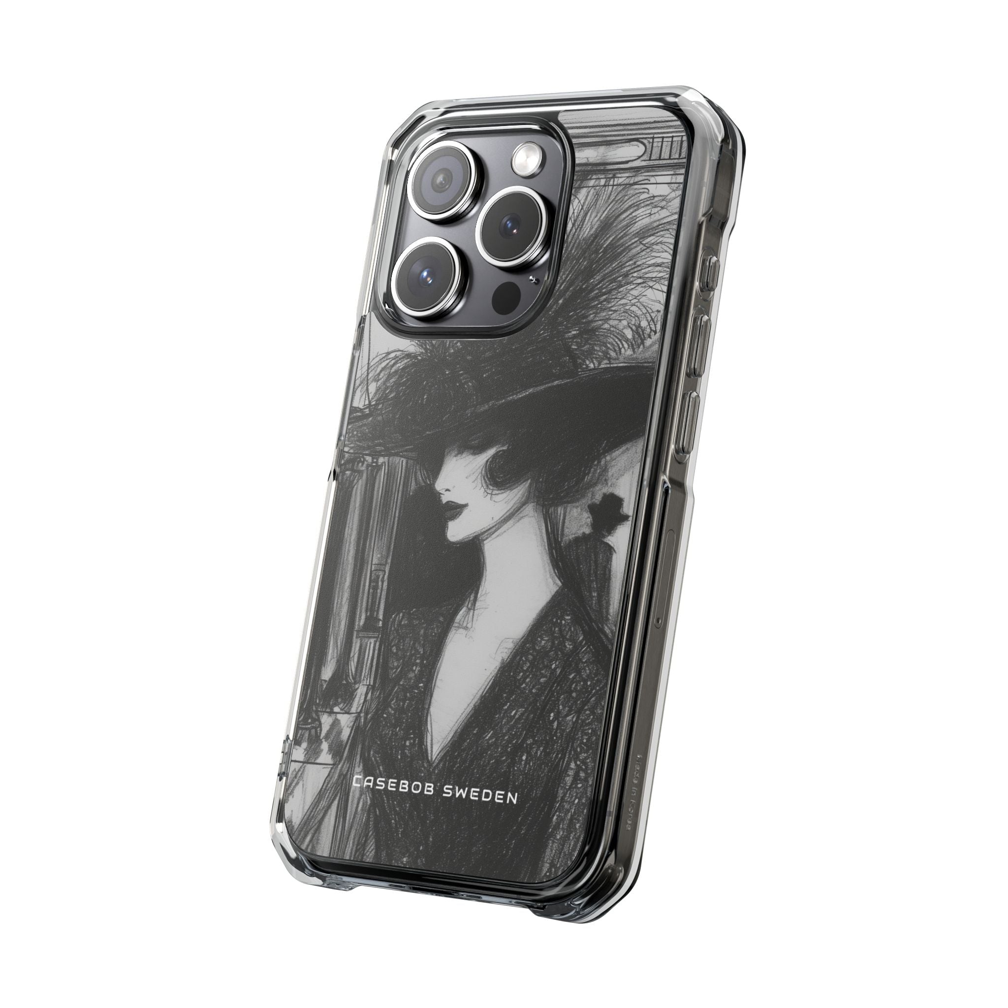 Timeless Elegance in Monochrome iPhone 15 - Clear Impact Phone Case