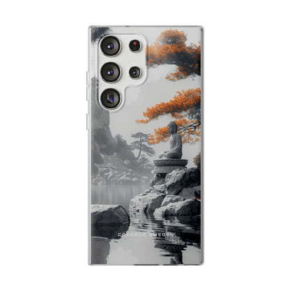 Zen Serenity: Tranquil Landscape with Buddha and Pagoda Samsung S23 - Flexi Phone Case