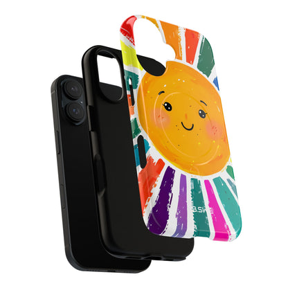 Cheerful Cartoon Sun Colorful Rays Illustration iPhone 16 - Tough+