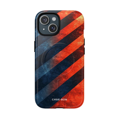 Diagonal Stripes Blaze iPhone 15 Case - Tough+