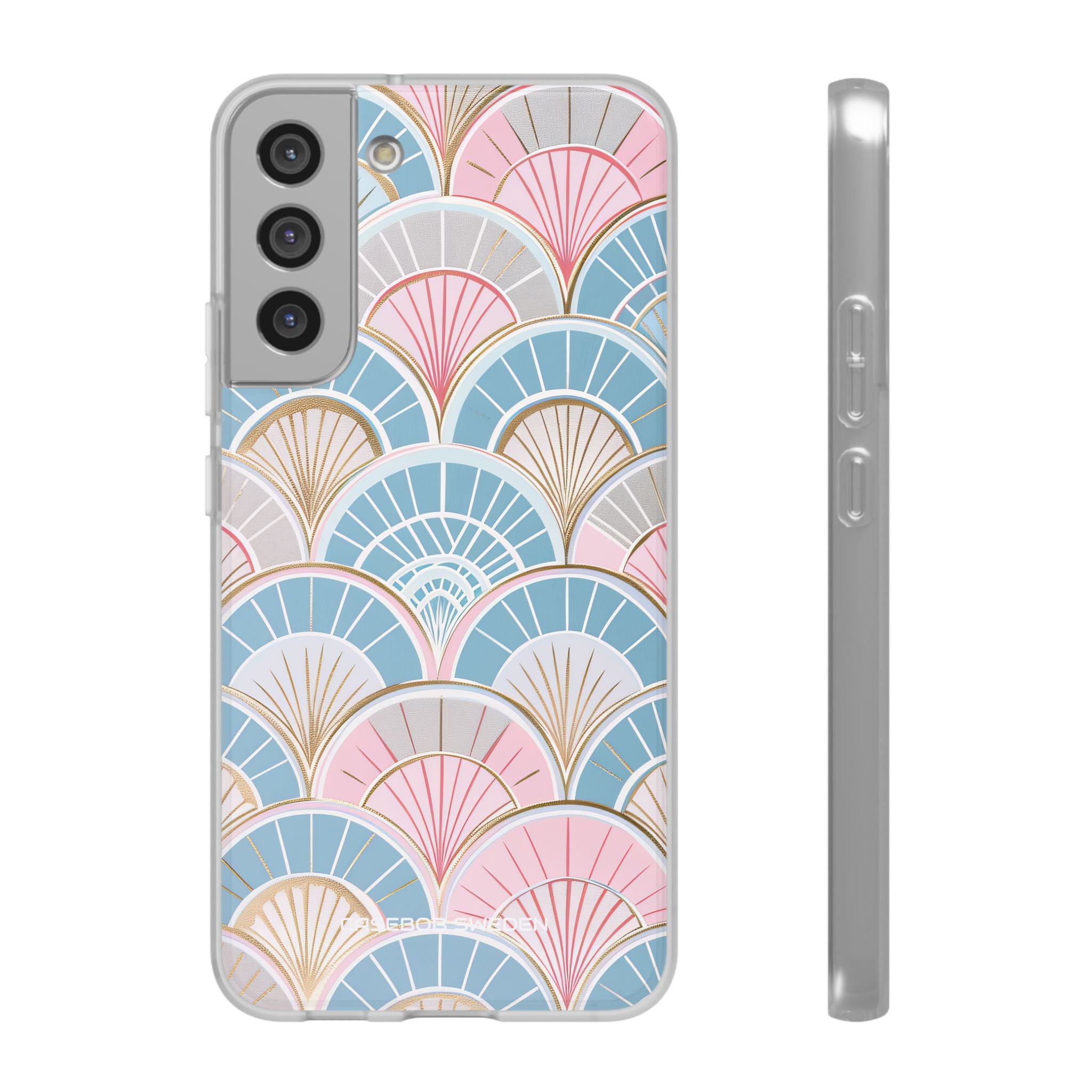 Art Deco Pastel Fan Pattern - Flexi Samsung S22 Phone Case