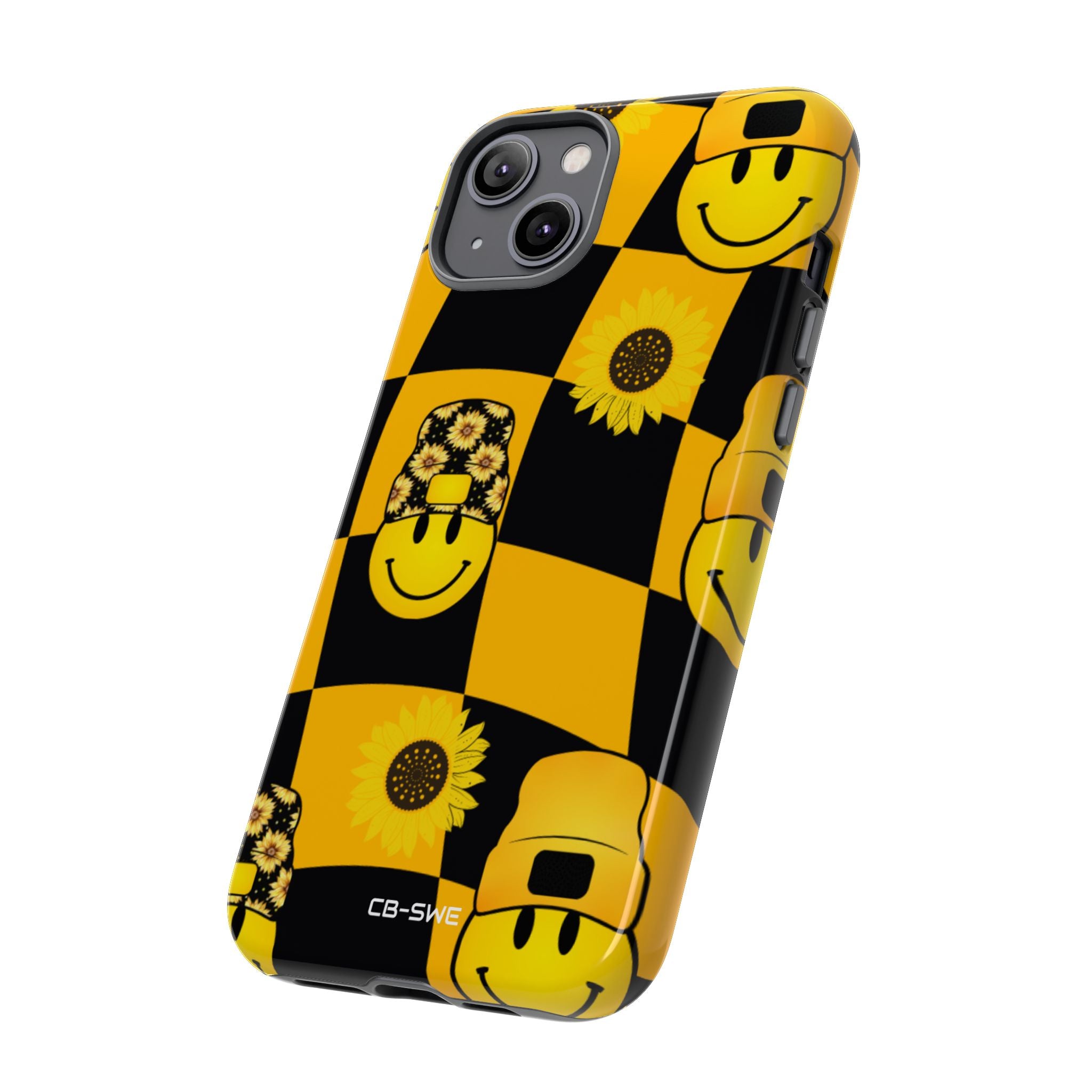 Joyful Checkered Smiles - iPhone Case