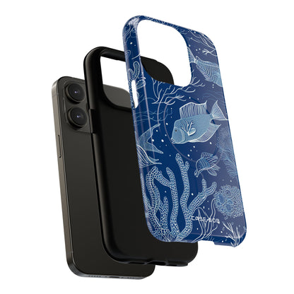 Navy Scale Reef iPhone 14 Pro Case - Tough+