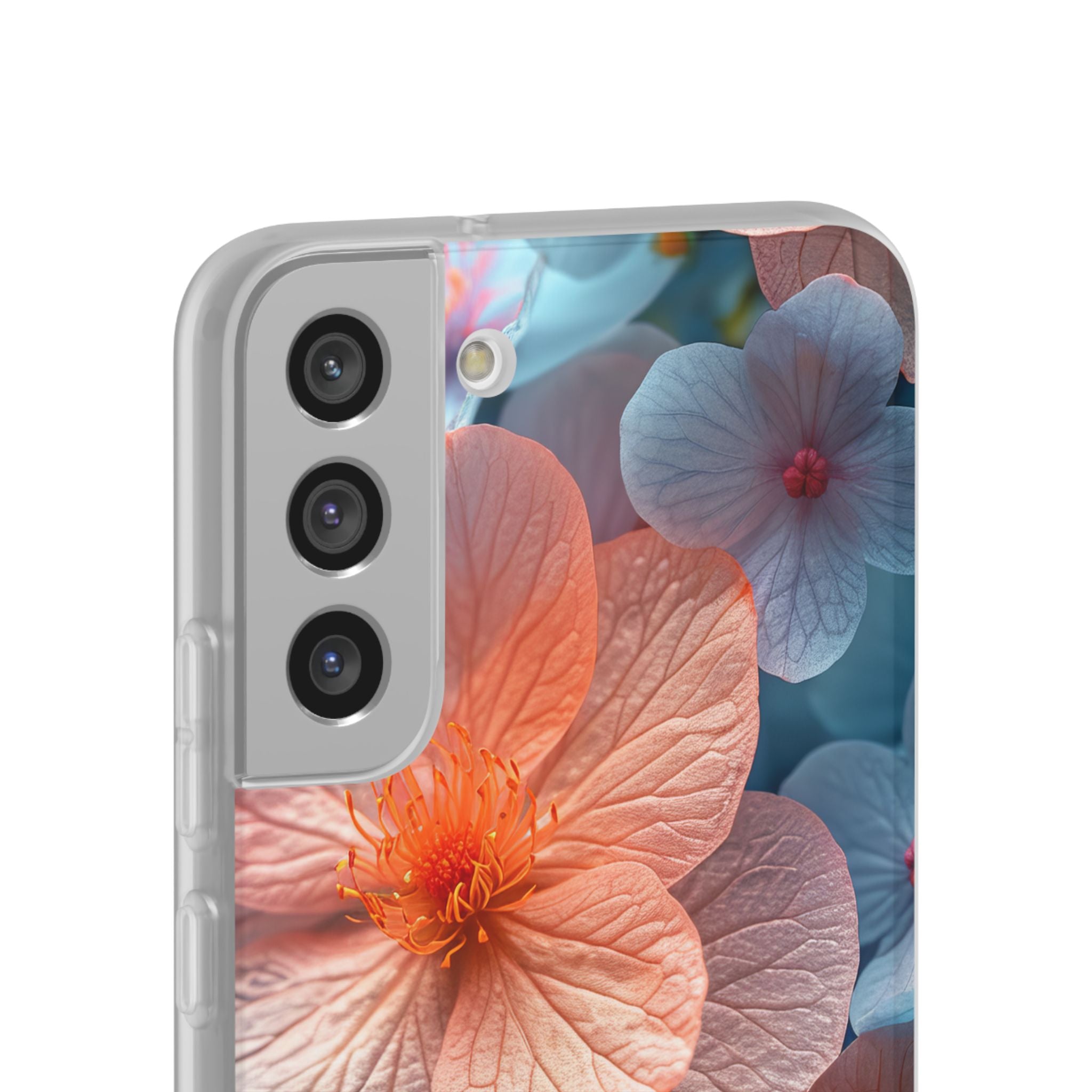 Peach Blossom Serenity - Flexi Samsung S22 Phone Case