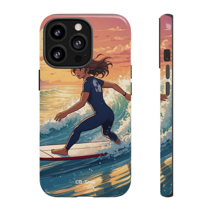 Surfing Into Sunset - iPhone Case