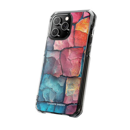 Cracked Earth Mosaic - Clear Impact iPhone 14 Phone Case