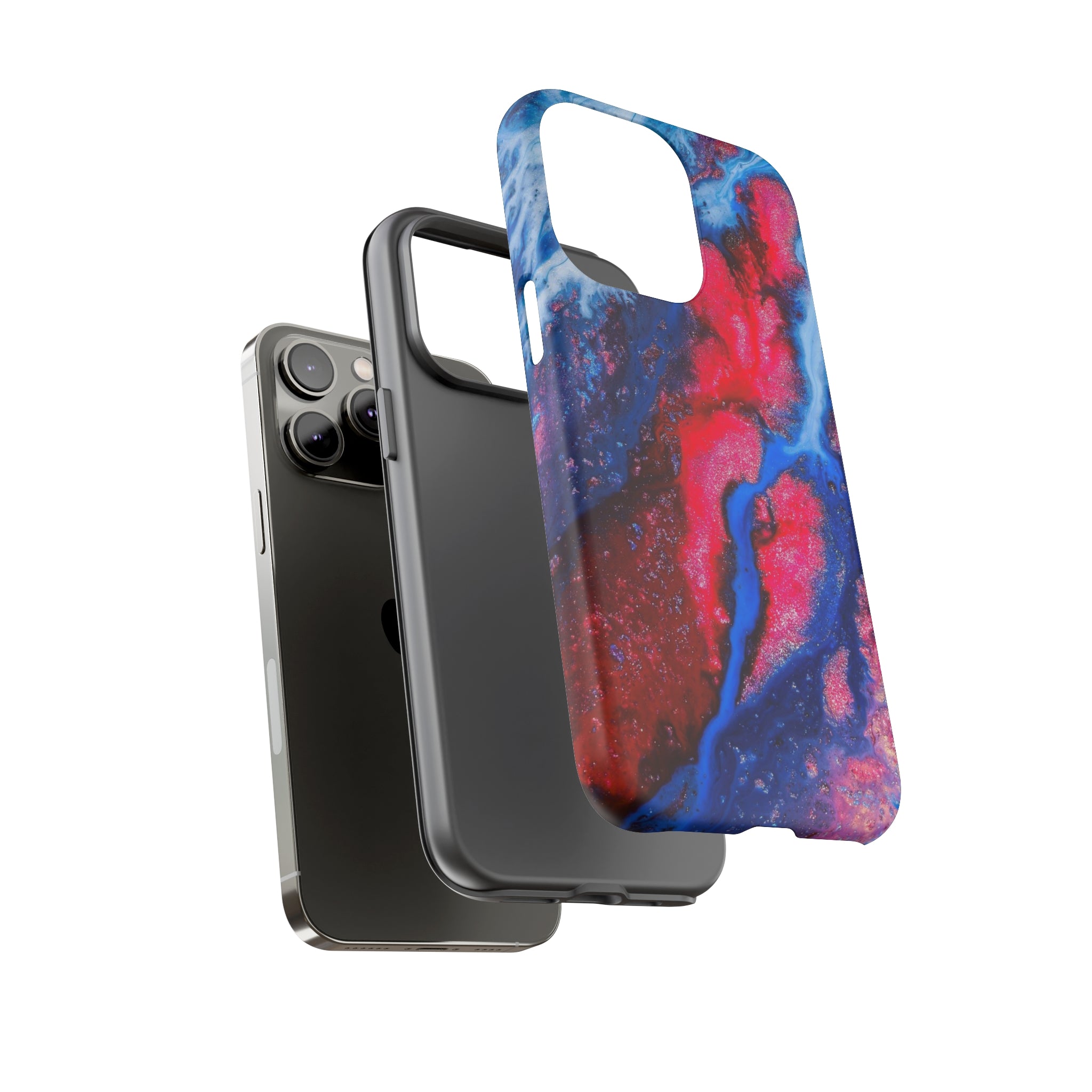 Red n Blue Ink Art iPhone Case (Protective) Phone Case