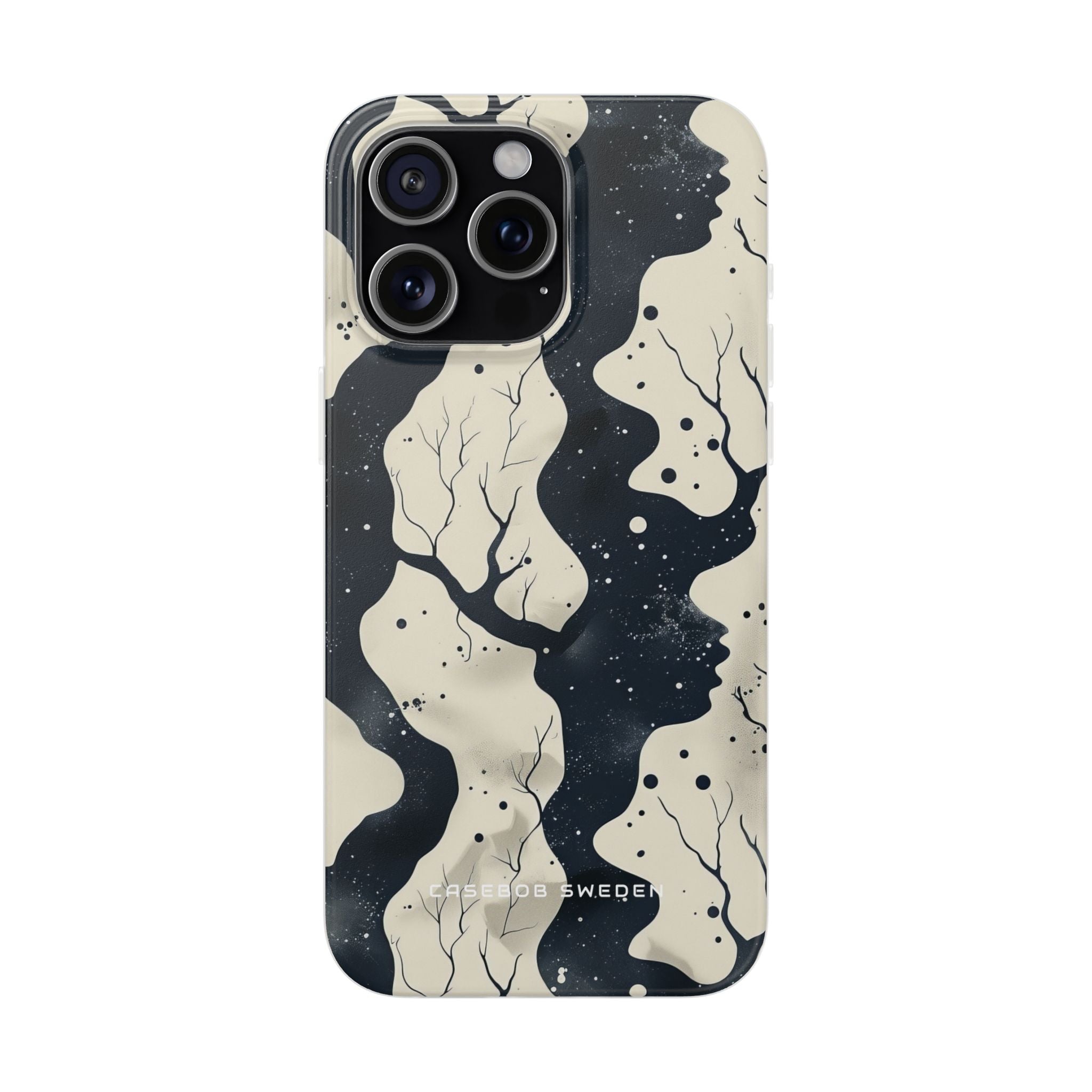 Organic Fluid Silhouettes with Cosmic Depth iPhone 15 - Flexi Phone Case