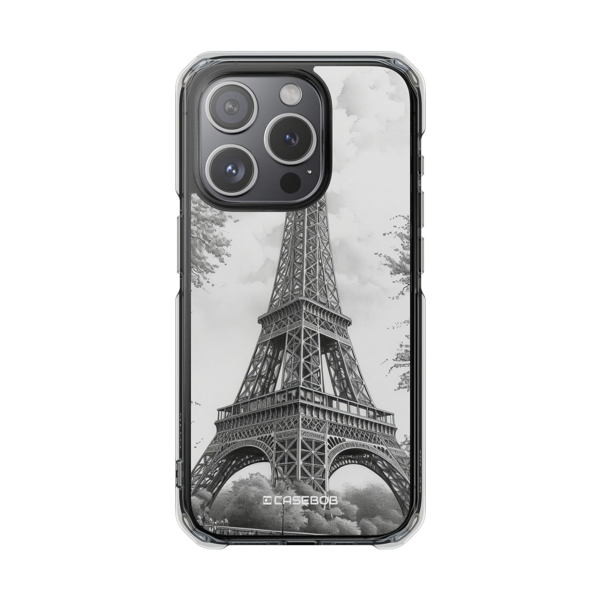 Parisian Monochrome Majesty – Handyhülle für iPhone (Clear Impact – Magnetisch)