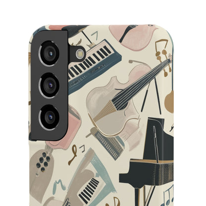 Beige Musical Instruments Pattern - Slim Samsung S22 Phone Case